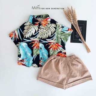 Bộ cộc bé trai, bộ đũi áo sơ mi bé trai, bộ mở cúc bé trai, bộ du lịch bé trai