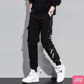 Quần jogger nam túi hộp bo chân màu đen đậm không rách chất kaki cao cấp co dãn 4 chiều baggy thể thao nam havado 32 mới