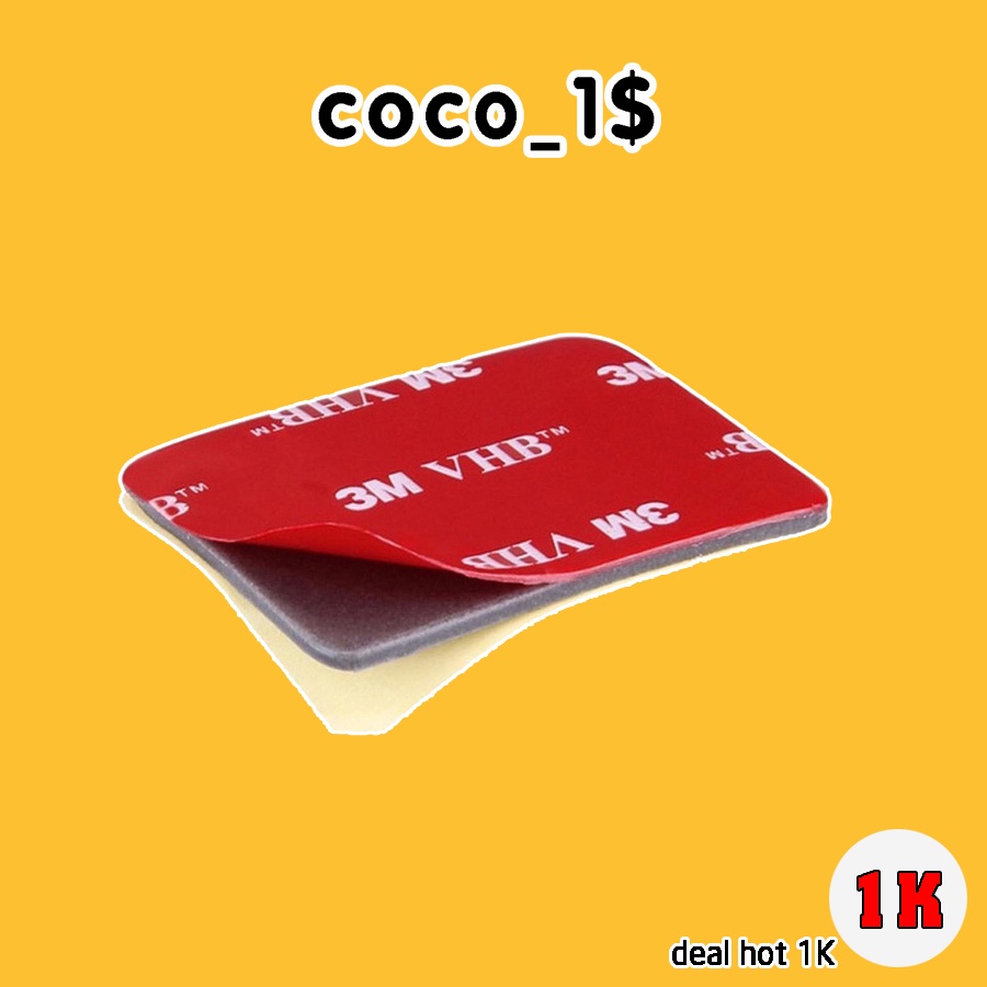 Sét 10 miếng dán 3M 2 mặt, dán CAM hành trình, go Pro, vật dụng Decor...