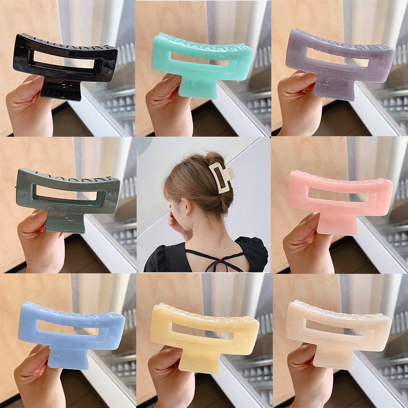 Kẹp tóc màu thạch nhiều màu cỡ lớn phong cách Hàn Quốc hợp thời trang xinh xắn cho nữ