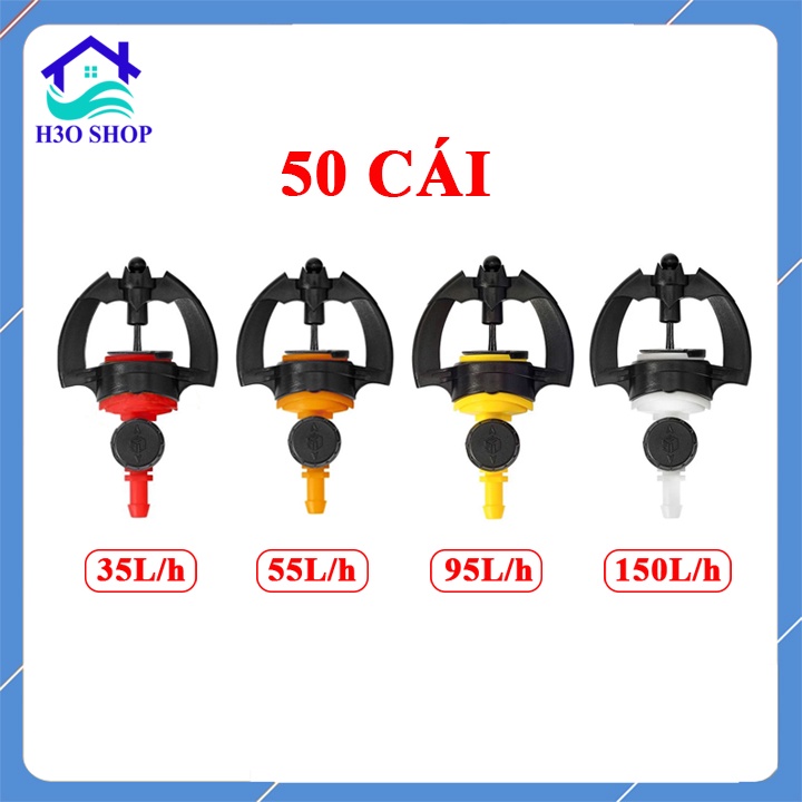 50 béc tưới phun mưa SD9000 liền van, béc tưới gốc tỏa tròn, chống côn trùng, điều chỉnh được bán kính và lưu lượng nước