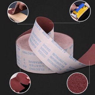 Nhám vải JB5 khổ 10 cm, giấy giáp vải đỏ AA cuộn 40 mét đủ loại hạt