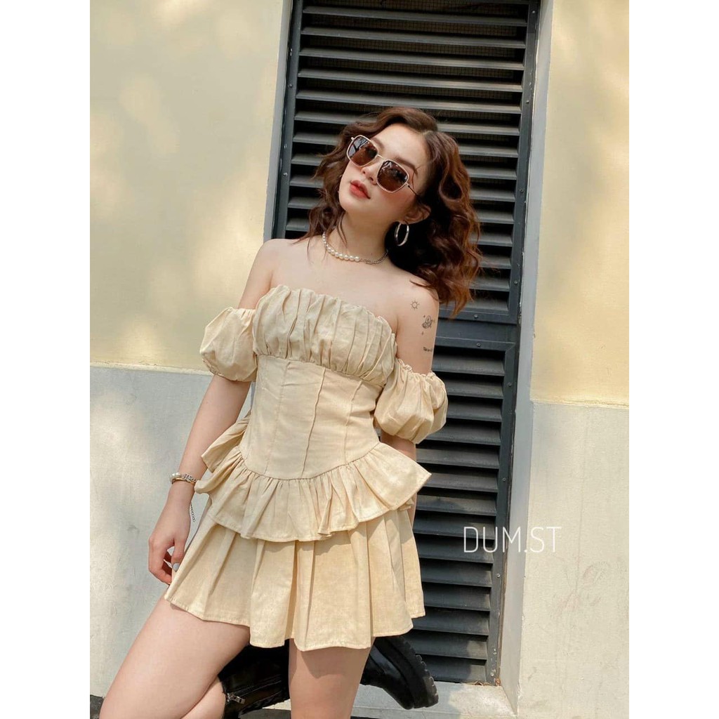 JUMSUIT PHÁ CÁCH CHẤT VẢI DÀU DẶN BO CHUN LƯNG - DUMI JUMSUIT