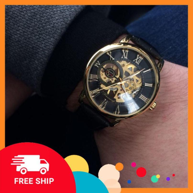 Đồng Hồ Cơ Nam Lộ Máy Forsining Dây Da Cao Cấp Fullbox | Shopee Việt Nam