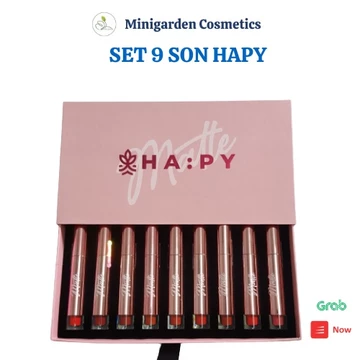 Sét 9 son Hapy son kem lì Mini Garden Matte Lipcream bám màu lâu trôi 3.5ml