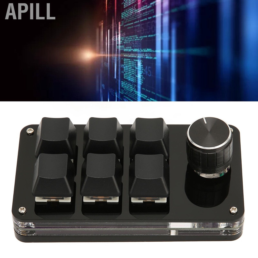 Apill Bàn phím mini 6 phím có núm USB Bàn phím OSU Gaming có thể lập trình HOT