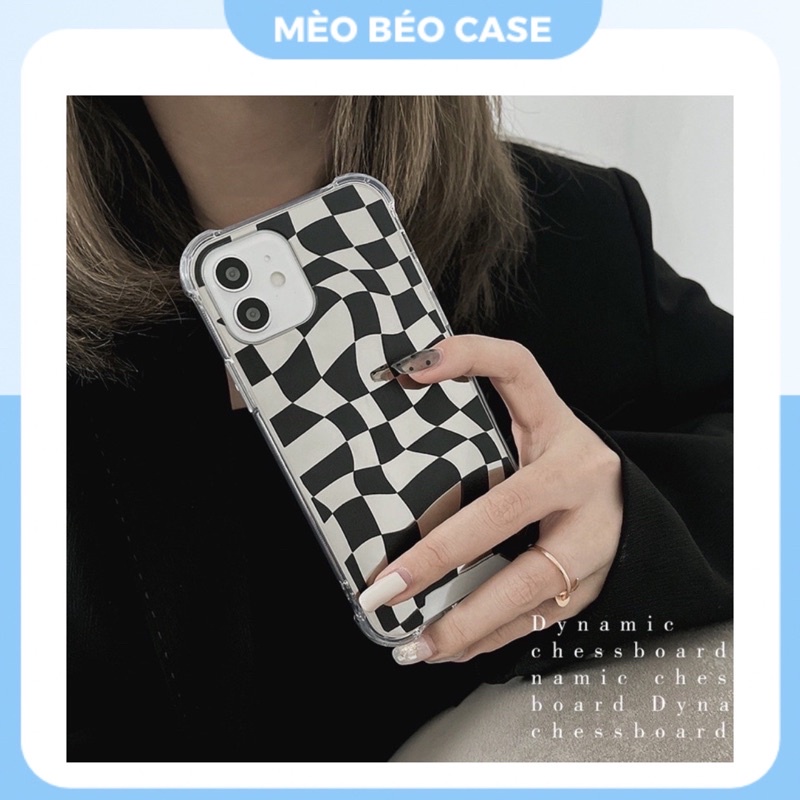 (SIÊU RẺ) Ốp lưng iphone tráng gương caro méo chống sốc 6/6plus/6s