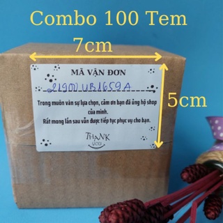 Sét 100 Tem ghi mã vận đơn có sẵn keo, kích thước 7x5cm