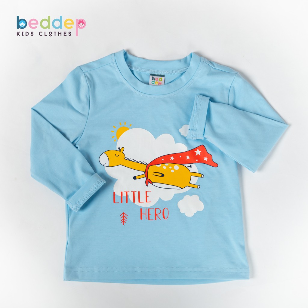 [Mã BMLTB35 giảm đến 35K đơn 99K] Áo thun trơn tay dài Beddep Kids Clothes cho bé trai từ 1 đến 8 tuổi BP-BA06