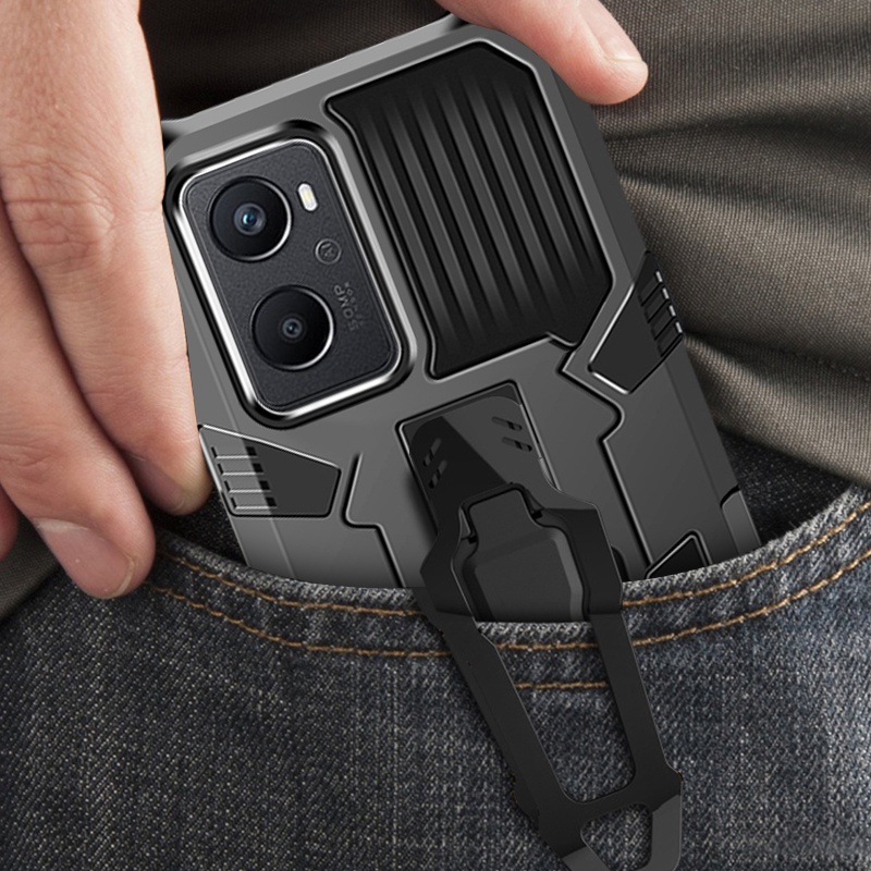 Dành Cho OPPO A96 A76 A78 A58 A38 A18 A15 A15s A16 A16s A16k A16e A17 A17k Ốp Lưng Hybrid Armor Chống Sốc Đứng Có Kẹp Thắt Lưng