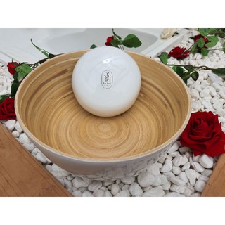 chậu ngâm chân + bát ngâm tay làm bằng tre dùng cho spa,tiệm nail