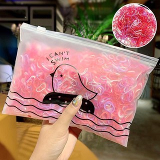 Set 1000 sợi Dây buộc tóc cho bé yêu có túi zip đựng siêu xinh