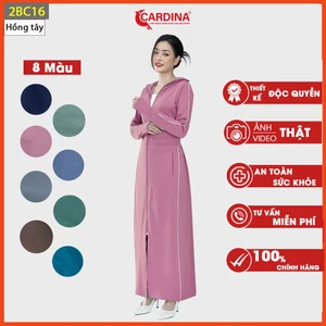 Áo chống nắng nữ CARDINA 2 lớp dáng dài liền thân chất thun lạnh Nhật cao cấp viền chống tia UV 2BC