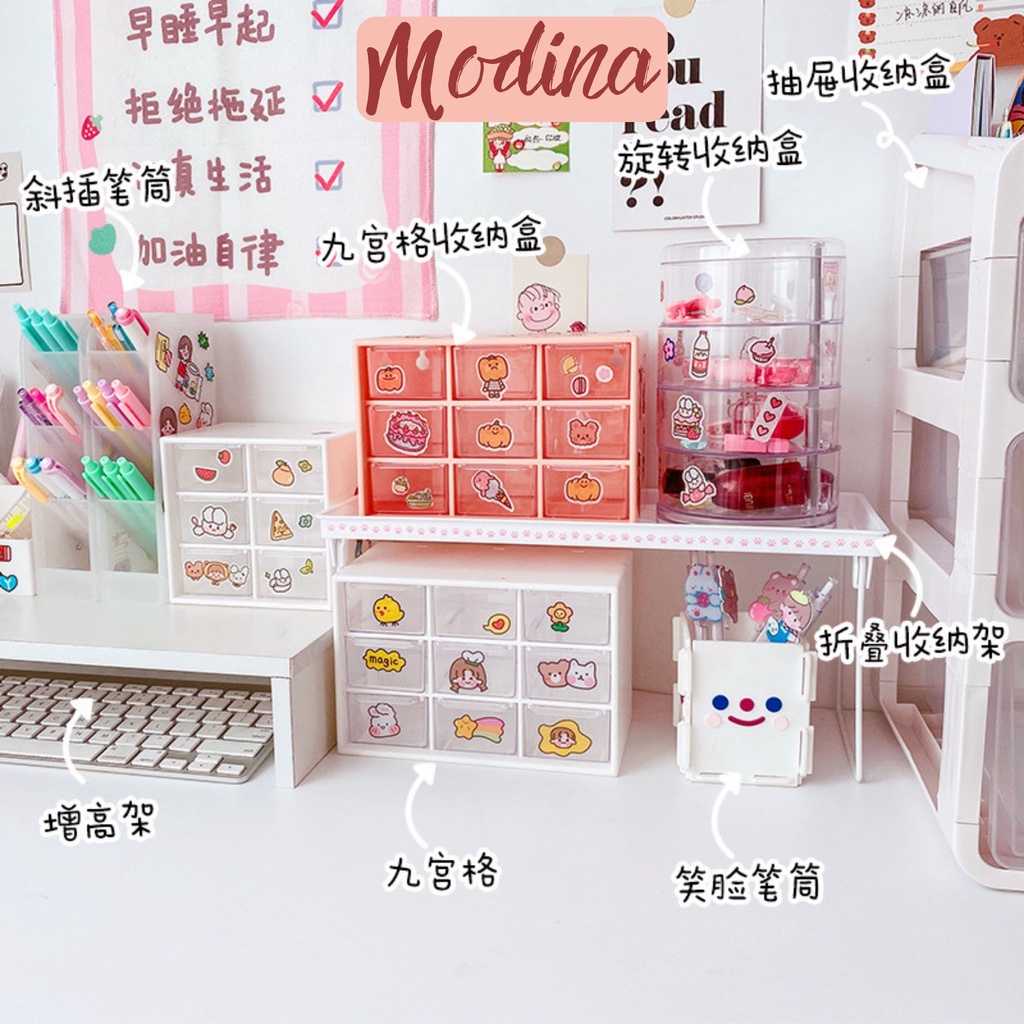 Kệ mini để bàn MODINA, kệ nhựa trang trí bàn học phong cách Hàn quốc ...