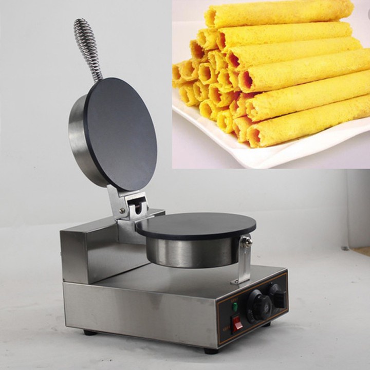 Máy làm bánh 2 mặt trơn công nghiệp 1300W điều chỉnh 50 - 300 độ, làm nóng nhanh