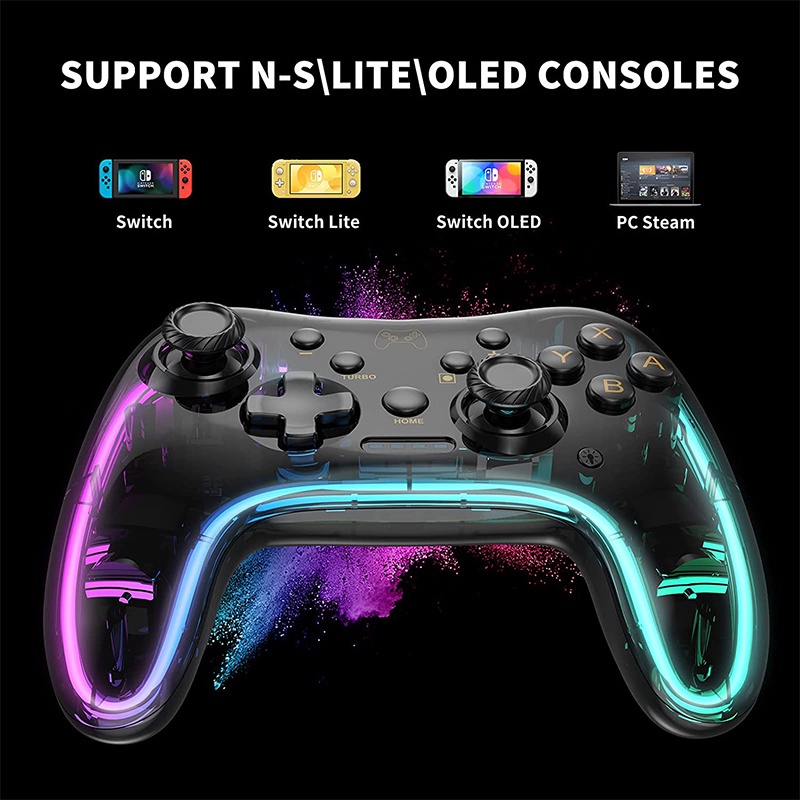 Switch controller rgb glare cool wireless switch pro controller tương ...