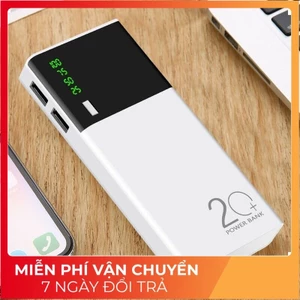Sạc dự phòng 30000 mAh 2 cổng USB Sạc nhanh,màu trắng nhỏ gọn tiện lợi Tích Hợp Sạc Nhanh (cao_nhien_thith)