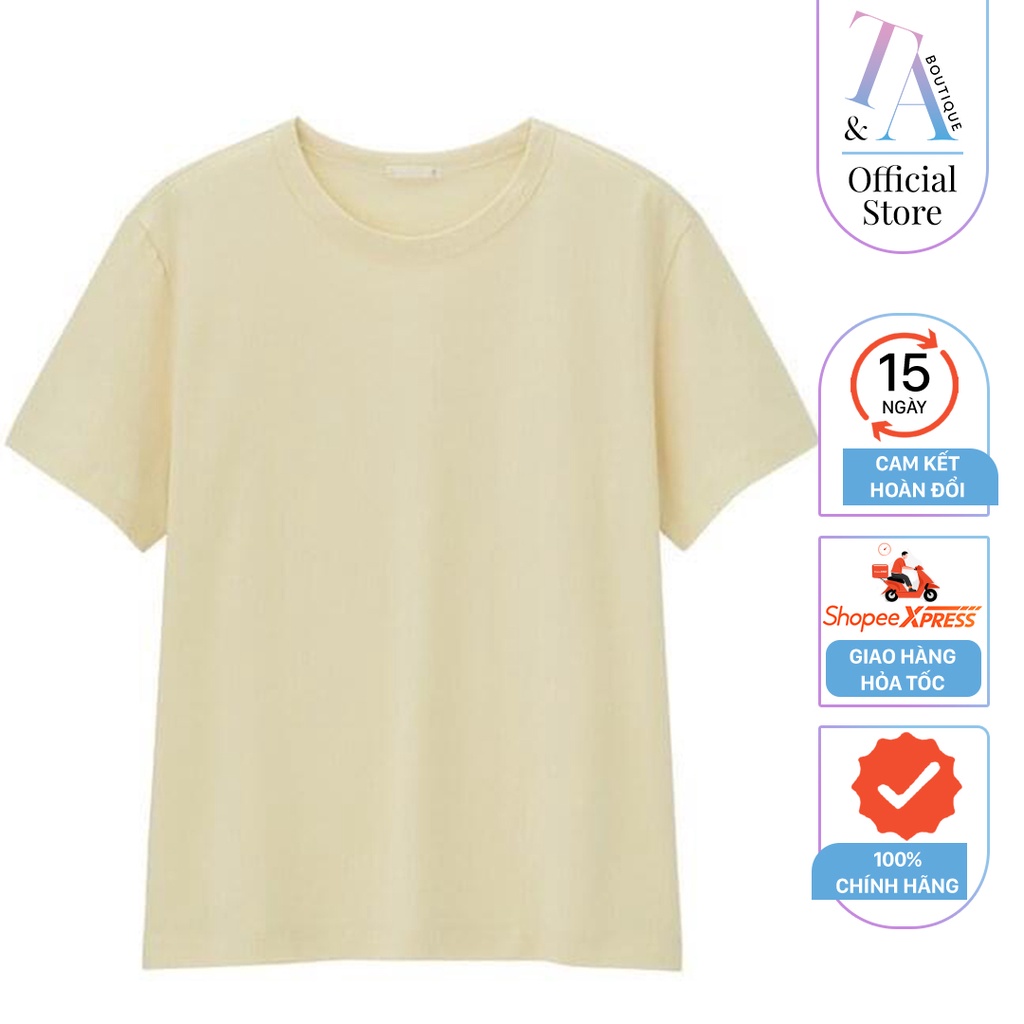 Áo thun nữ be trơn Crew-Neck T-shirt chất vải mềm , thoáng mát , form rộng ChiDu - TA024