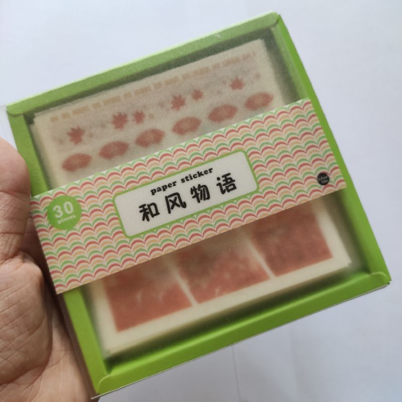 Hộp sticker giấy washi 30 tấm hoạ tiết Nhật