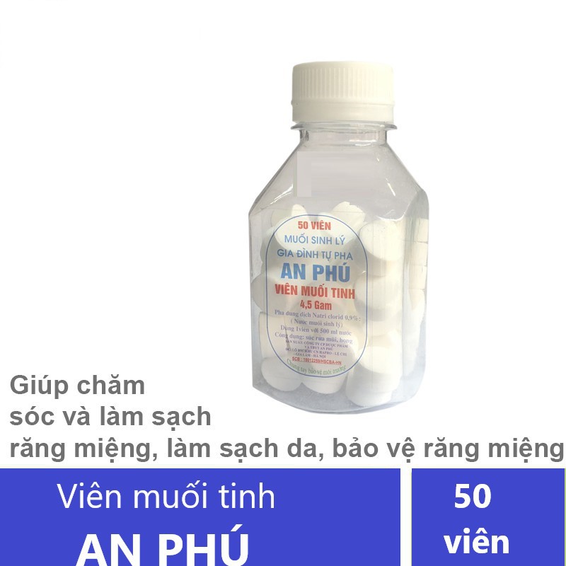 Viên muối tinh NaCl 0,9% |Pha súc miệng (Lọ 50 Viên) | Shopee Việt Nam