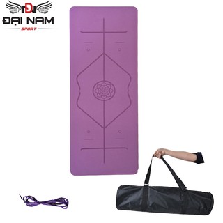 Thảm Tập Yoga Định Tuyến 8mm 1 Lớp Đại Nam Sport + Tặng Kèm Túi Đựng Và Dây Buộc