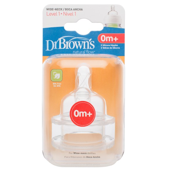 (QUÀ TẶNG KHÔNG BÁN) Set 2 núm ty cổ rộng Dr.Browns