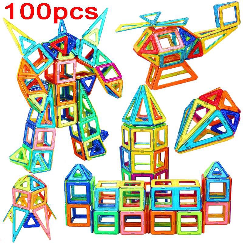 30 / 50 / 100 CÁI Khối từ tính, Khối xây dựng từ tính, Gạch từ tính Đồ chơi ma thuật cho trẻ em