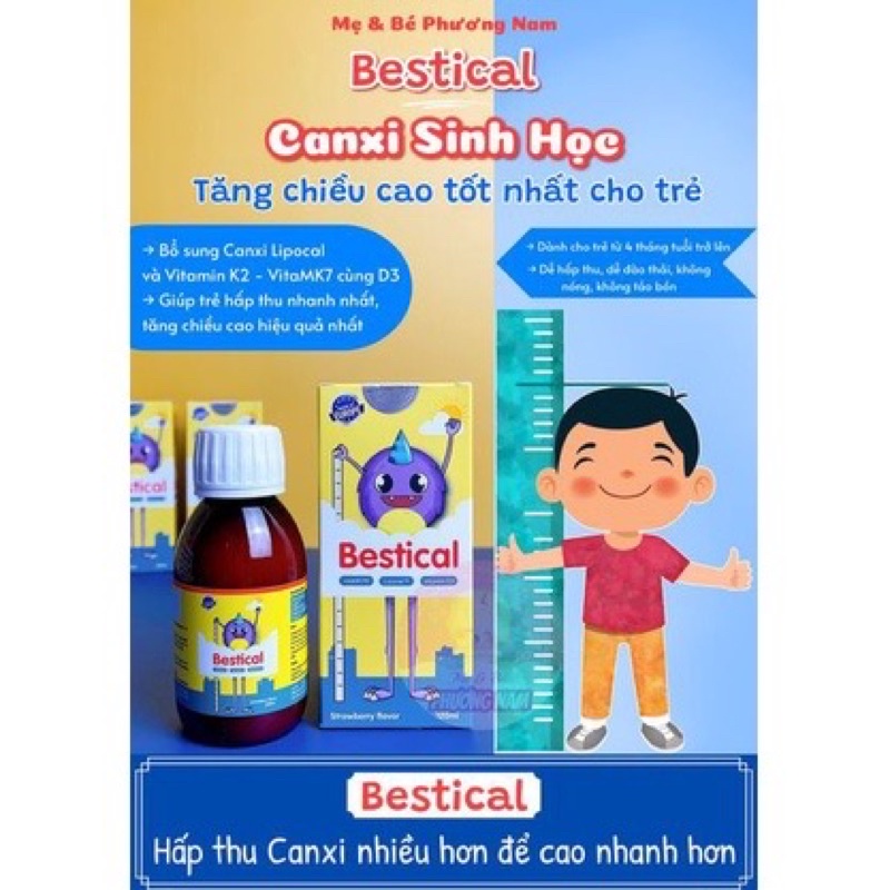 Bestical bổ sung canxi và vitamin d3k2 giúp tăng chiều cao vượt trội cho bé date mơi + quà