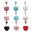 BORAGETE Heart Belly Bar Nút Double Gem Phẫu thuật bằng thép Body Piercing