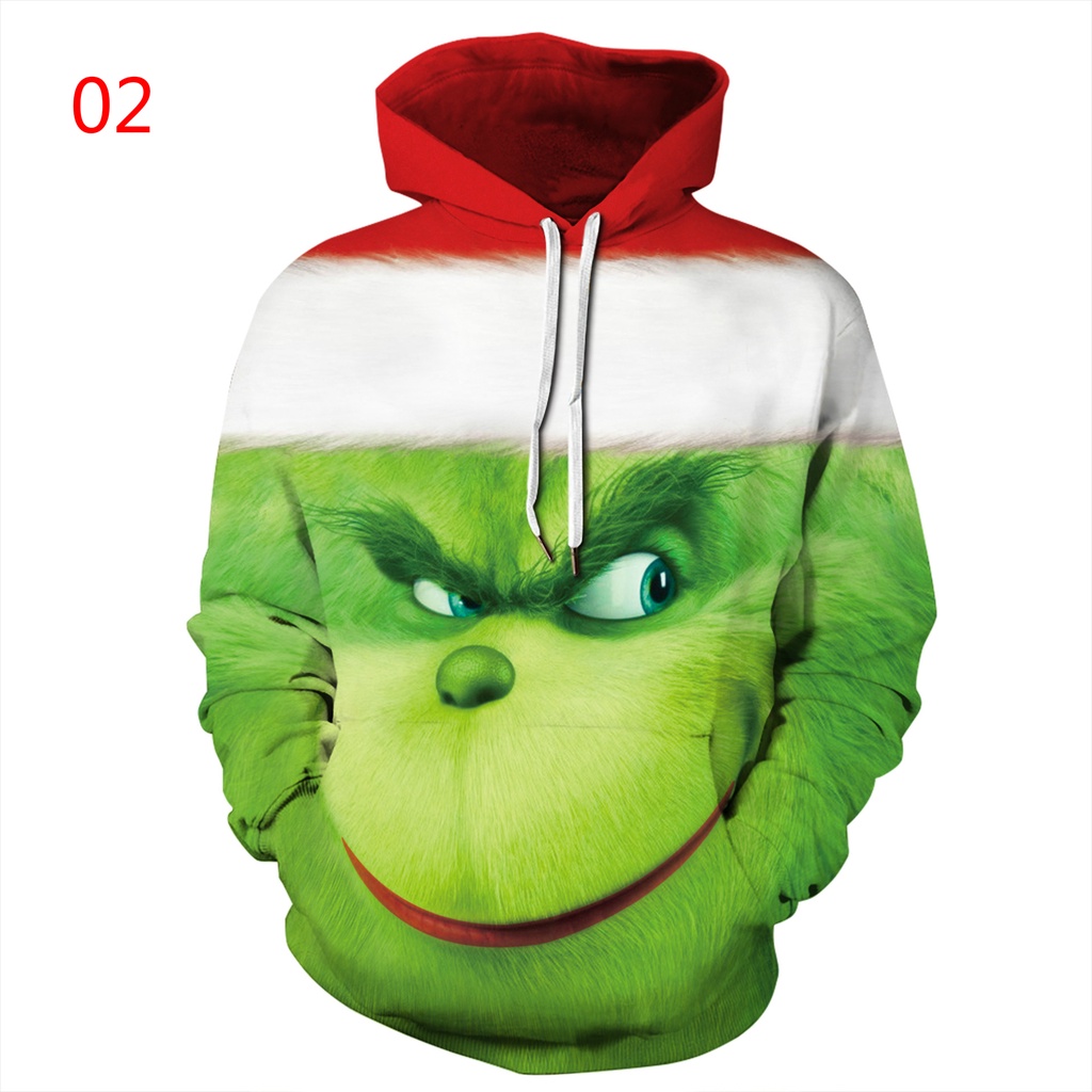 Áo Hoodie Grinch Áo len phong cách Giáng sinh Áo khoác ngoài in 3D