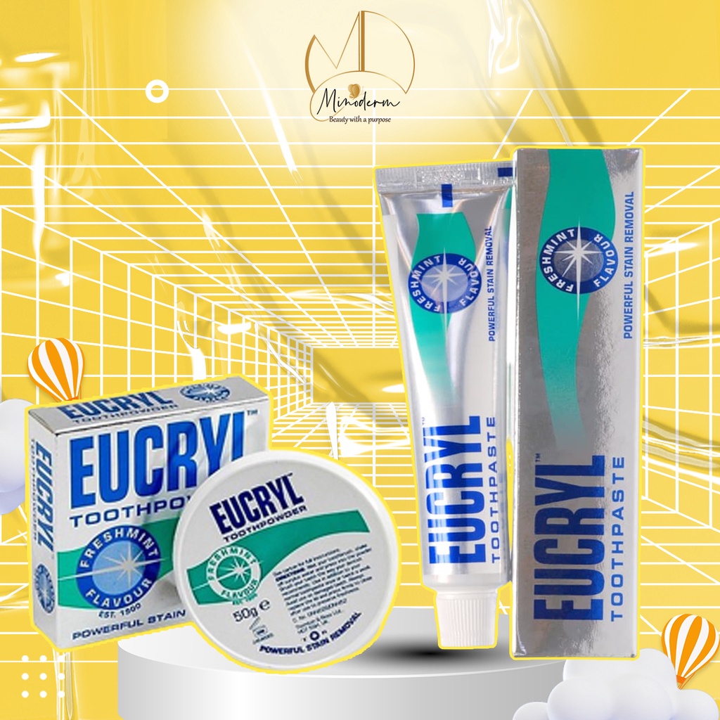 Combo kem đánh trắng răng Eucryl & Bột tẩy trắng Eucryl