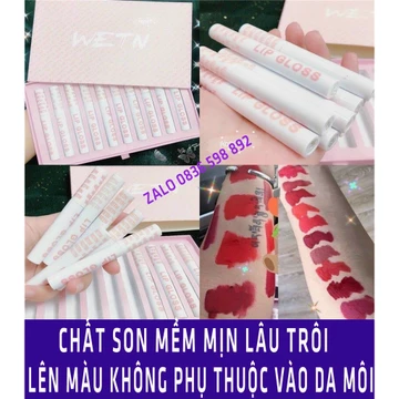 RẺ NHẤT SHOPEE — Set Son Kem Nhung Lì 10 Cây WETN LIP GLOSS Siêu Hot - Bộ Son Kem Lì 10 Cây WETN Hồng
