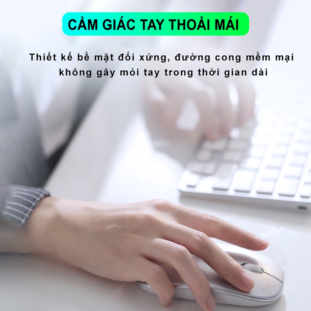 Chuột máy tính bluetooth không dây SIDOTECH INPHIC M1P tắt tiếng chống ồn pin sạc lần laptop tablet mabook văn phòng | BigBuy360 - bigbuy360.vn