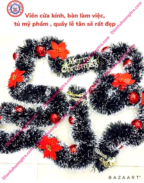 Dây đuôi chồn PHỦ TUYẾT trang trí noel dài 1,5m [dientuhuongtra]