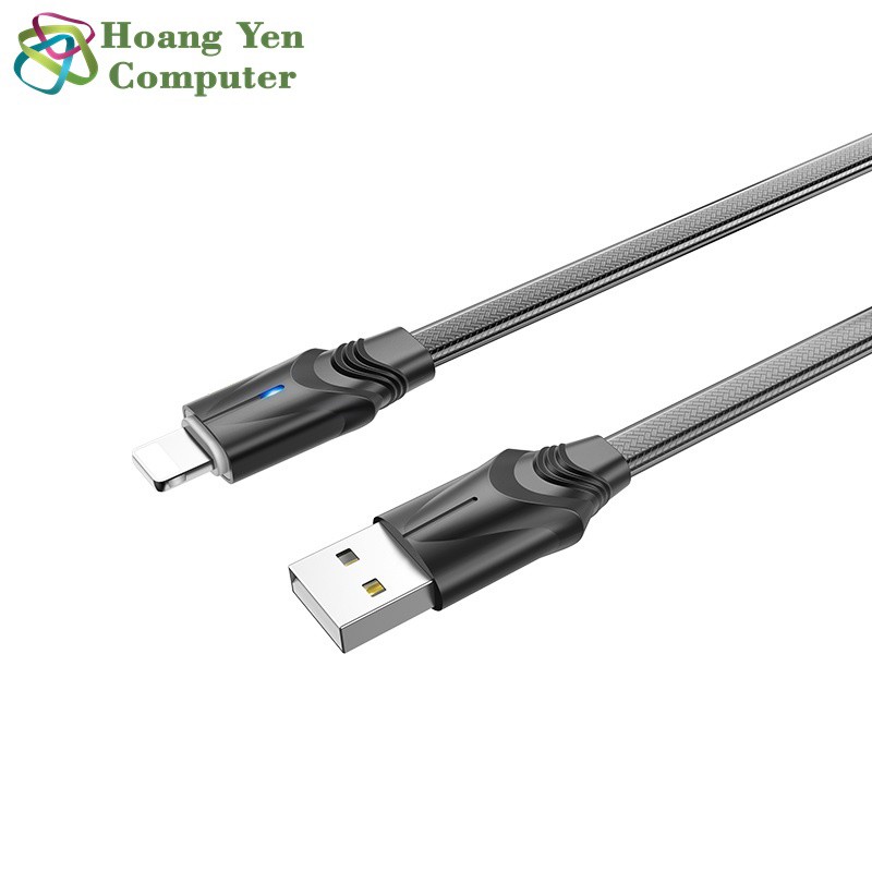 Cáp Sạc IPHONE Borofone BU12 Dài 1.2M Chống Đứt Đèn Led - BH 3 tháng 1 đổi 1 (MÀU NGẪU NHIÊN) - Hoàng Yến Computer