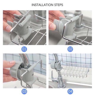 Giỏ Inox Gắn Vòi Rửa Bát Tiện Lợi - Không Rỉ / Giá Treo Vòi Inox Đựng Đồ , Giẻ Rửa Chén Bát