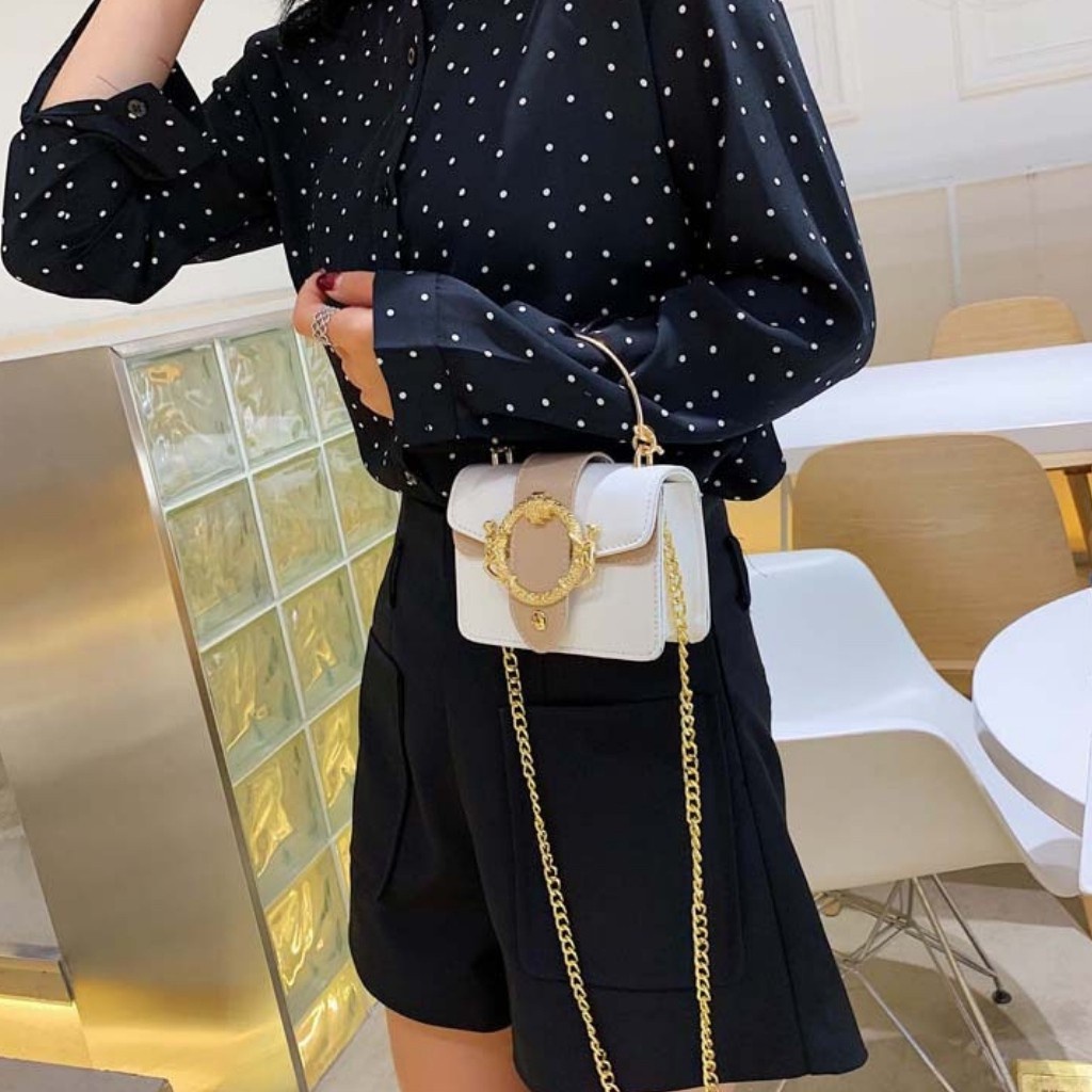Túi Đeo Chéo Nữ 💖FREE SHIP💖 Túi Xách Nữ Khóa Vuông Thời Trang Hàn Quốc [Cam Kết Túi Nhập Quảng Châu] HARA Túi Xách