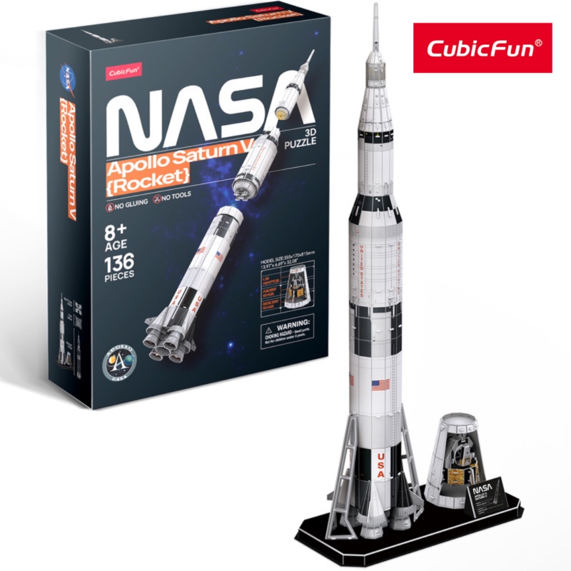 Mô tả Đồ Chơi CUBIC FUN Xếp Hình 3D Nasa: Tên Lửa Vũ Trụ Saturn V - Apollo DS1059H - 3