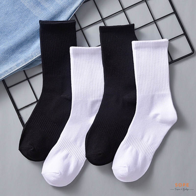 Tất vớ cổ cao nam nữ phong cách Ulzzang Hàn Quốc, chất liệu Cotton thông thoáng co giãn 4 chiều - Ekiu Shop