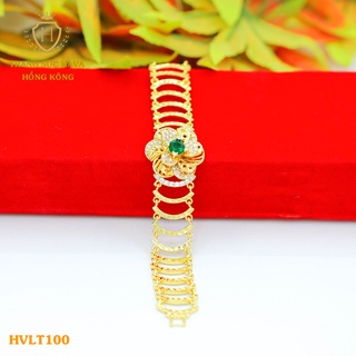 Vòng Tay, Lắc Tay Nữ Mặt Đính Đá Xi Mạ Vàng Non Cao Cấp - Trang Sức Hava Hong Kong - HVLT100