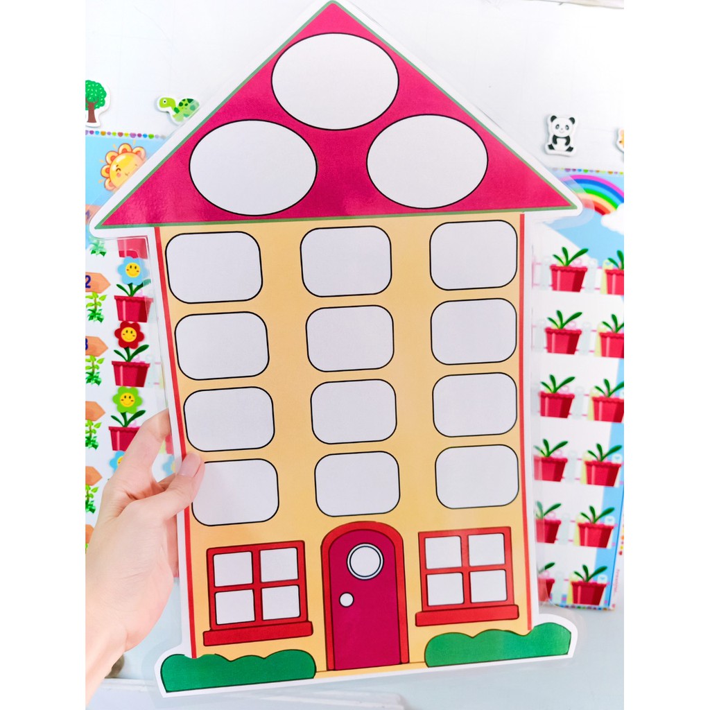 Ngôi nhà toán học ép plastic - màu ngẫu nhiên (Đồ dùng dạy học MIKI)
