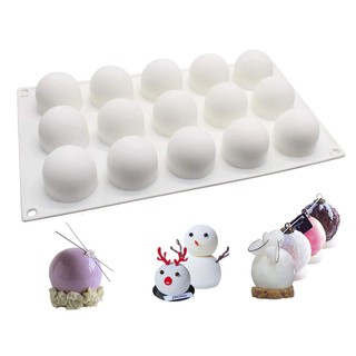 ✿✿✿Khuôn Silicon 15 Khoang Hình Tròn 3D Làm Socola,Muffin Moule ,Mousse✿✿✿