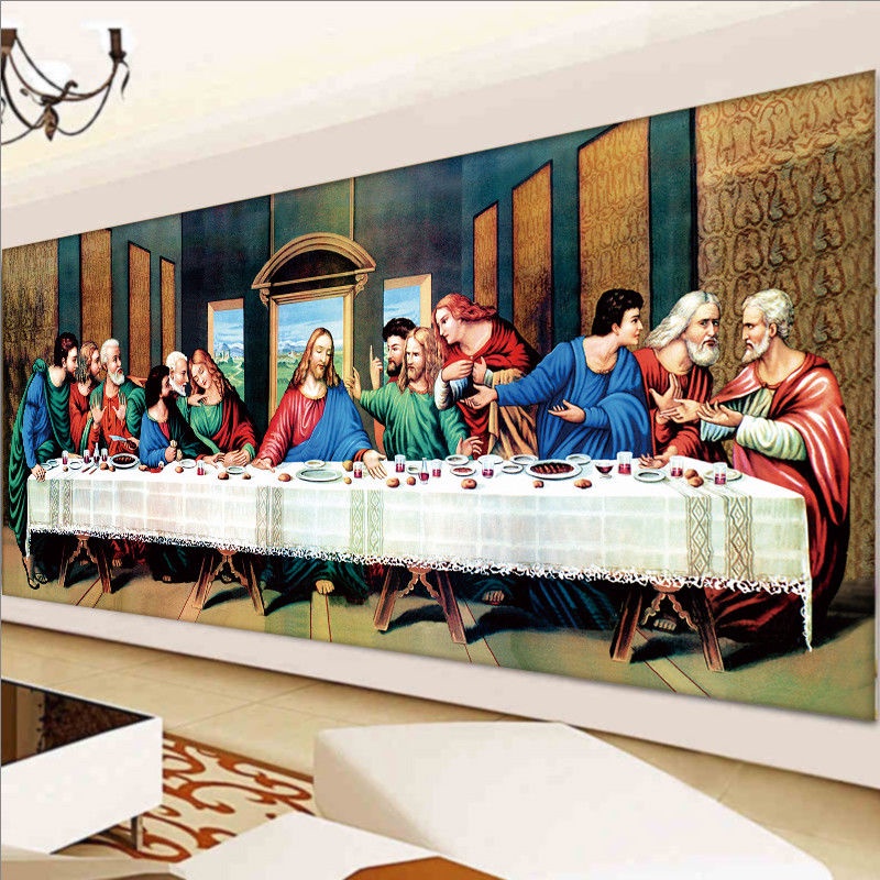 Bức tranh nổi tiếng của Da Vinci Bữa tối cuối cùng Trang trí phòng khách Canvas Poster In bức tranh tường Trang trí nhà cửa