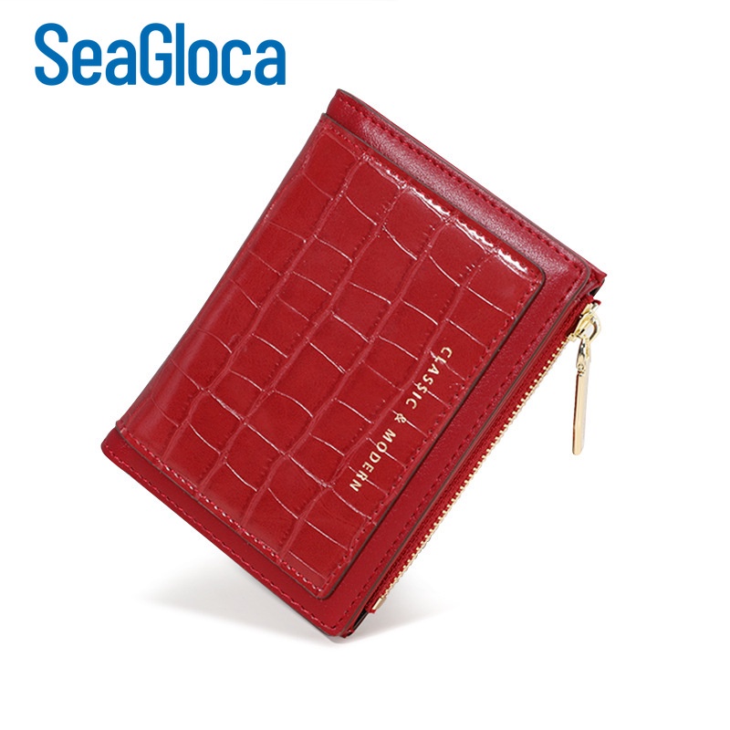 Mô tả Ví nữ ngắn da PU cá sấu gấp đôi Seagloca - 1