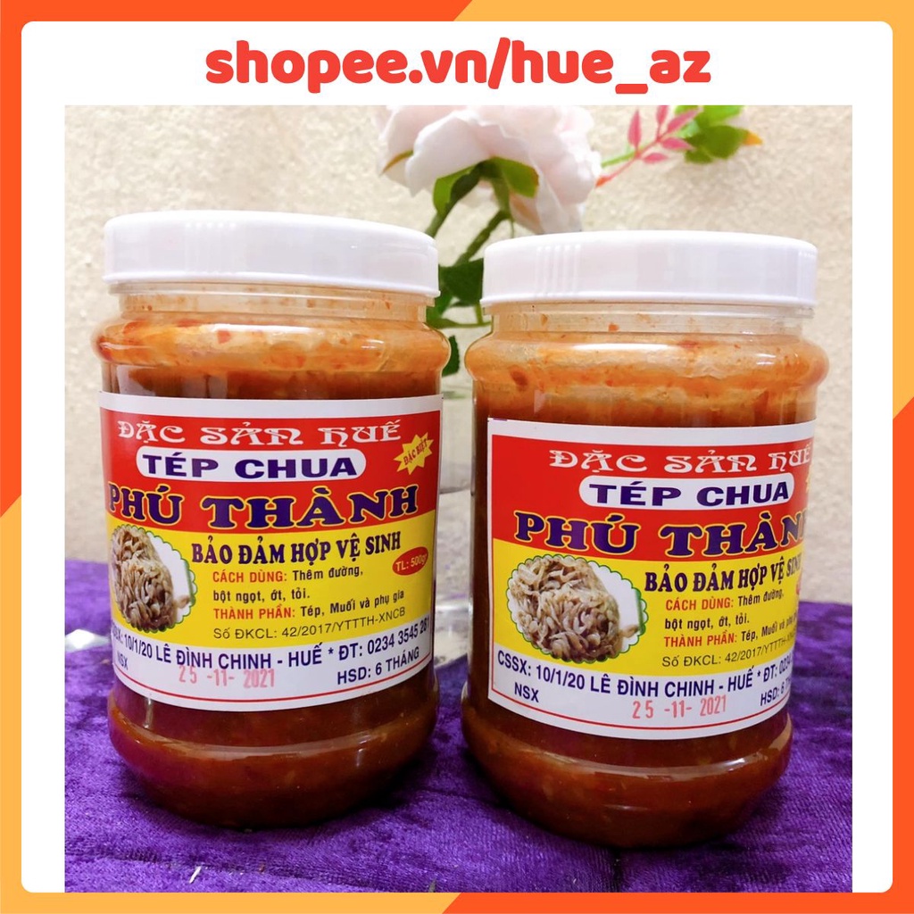 Combo 2 hủ (hủ 500g) Tép Chua Phú Thành - Đặc sản Huế