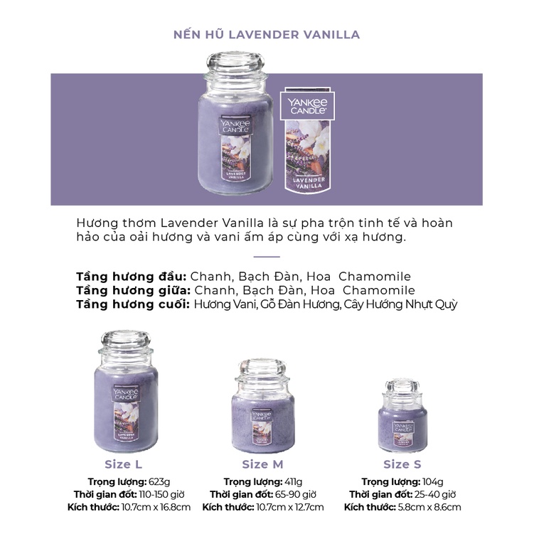 Ảnh Nến hũ Yankee Candle size S - Lavender Vanilla (104g) 1