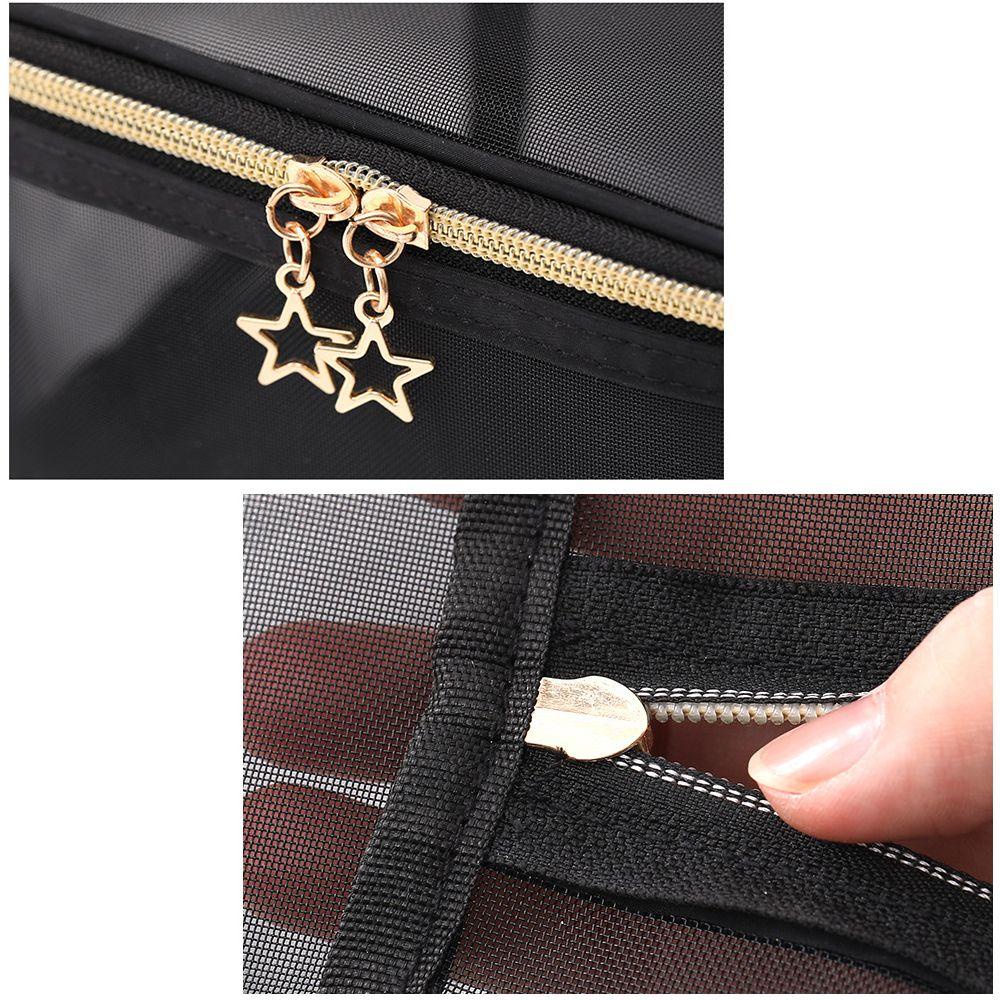 HAPPYNOOK 1 / 5 Túi Đựng Mỹ Phẩm Lưới Nữ Di Động Trong Suốt Bảo Quản Du Lịch