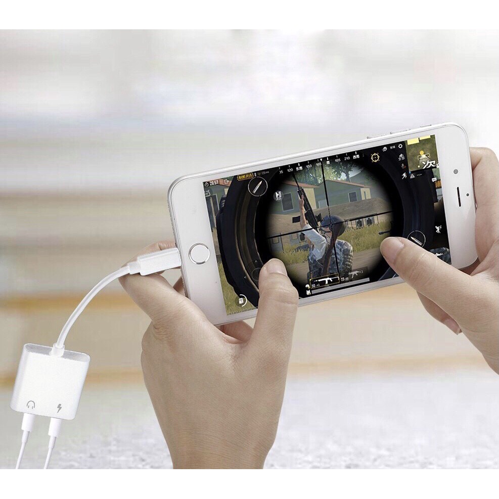 Bộ chia tai nghe jack 3.5 + chân sạc lightning vừa sạc vừa nghe nhạ cho iphone 7/8/X/Xs/11/12/pro/plus/promax