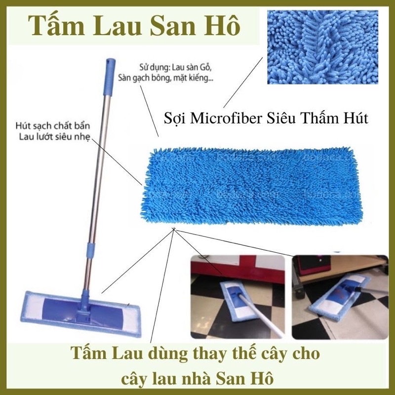 Bộ Cây Lau Nhà Tấm San Hô 45cm Loại Tốt - bẹ rỗng