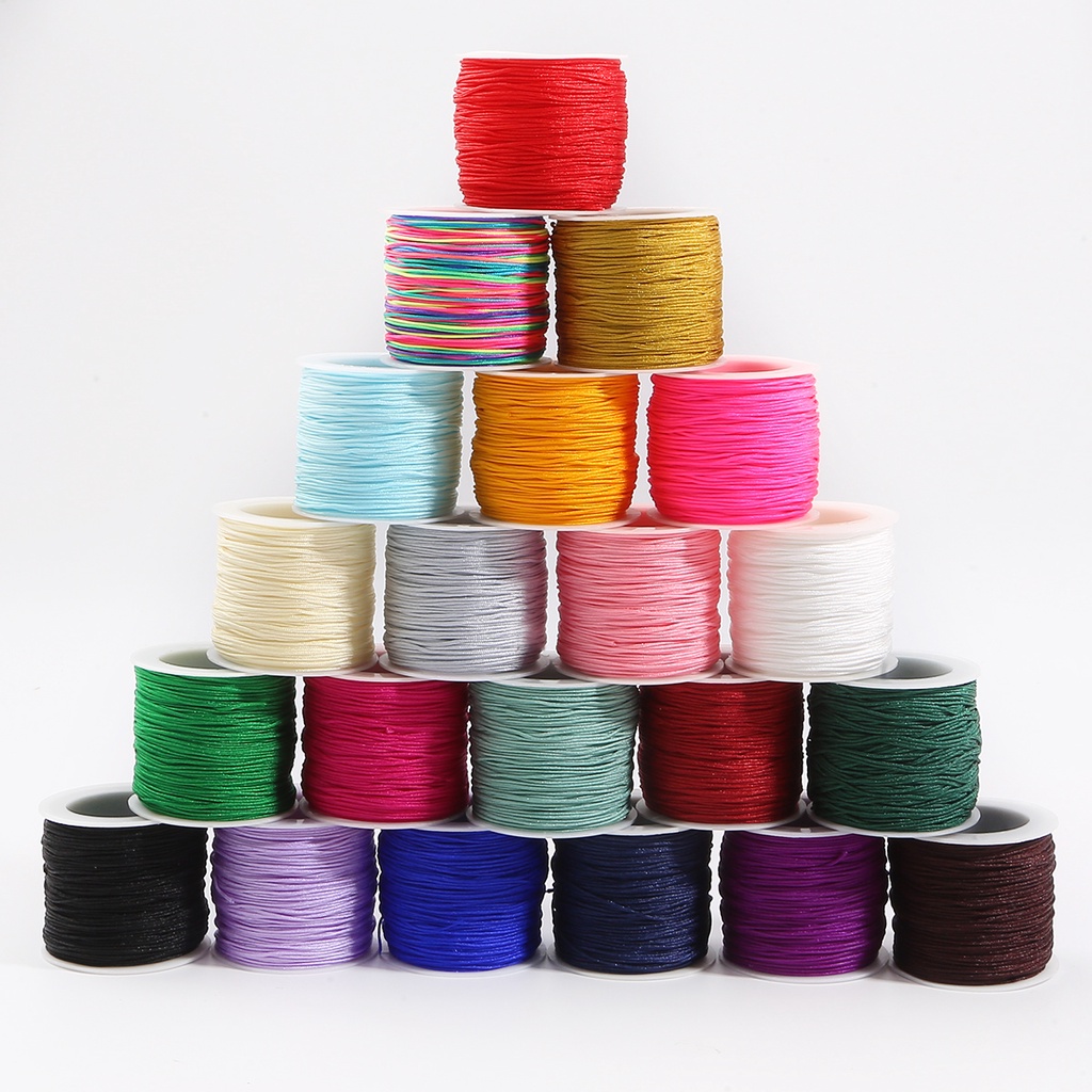 Ảnh （Không co giãn ）BEADIA Cuộn Dây Nylon Dùng Làm Đồ Trang Sức Thủ Công Tiện Lợi 50m 0.8mm 3